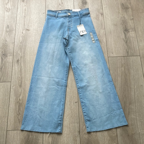 Zara Other - Zara Wide Leg Jeans Marine Pant Girls 13-14 Years Blue NWT High Waist